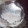 a antique silver plated salver with gadroom border Image 3