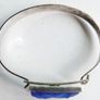 Vintage Lapis Lazuli Bangle, Sterling Silver or Silver Plated Gemstone Bangle Image 7