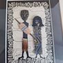 Framed Picture Of Three Small African Art Crafts Image 10