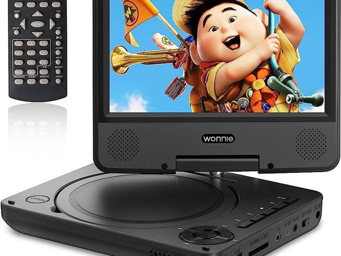 9.5" Portable DVD Player with 7" HD Swivel Screen for Kids and Car, Dual Stereo Speakers, Built-in Rechargeable Battery,Support (FREE SHIPPING)