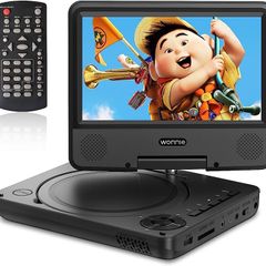 9.5" Portable DVD Player with 7" HD Swivel Screen for Kids and Car, Dual Stereo Speakers, Built-in Rechargeable Battery,Support (FREE SHIPPING)