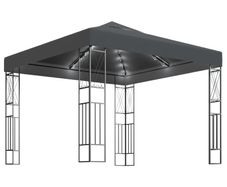 Gazebo with String Lights 3x3 m Anthracite Fabric