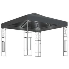 Gazebo with String Lights 3x3 m Anthracite Fabric