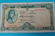 Irish 1967 Lavery One pound banknote in Fine condition