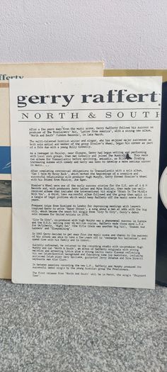 LP Vinyl Records Gerry Rafferty  North And South