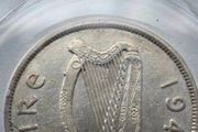 1943 silver Irish Halfcrown. Original