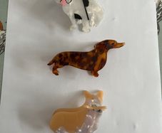 3 doggy hair clips hair claw clips