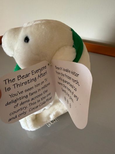 1993 vintage Coca-Cola polar bear soft toy