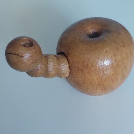 Hand turned wooden apple