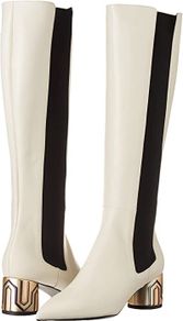 Pollini Ladies Stivale Full Leather Boots Ivory Colour EU 36,5 , UK 3,5