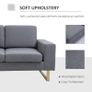 2 Seater Sofas for Living Room, Fabric Couch, Love Seat with Cushions and Steel Legs Image 8