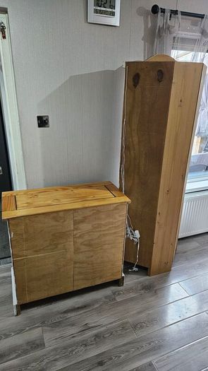 corner display cabinet and drawer unit