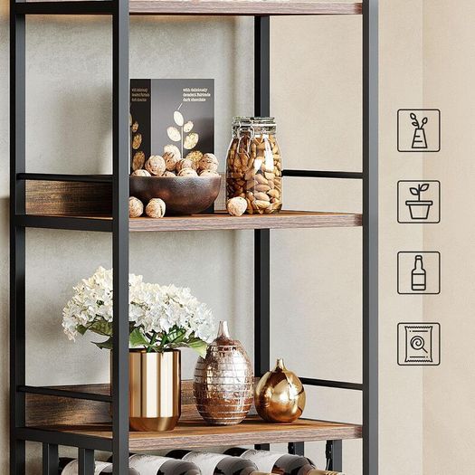 Wine rack, bottle rack, wine stand, metal with glass holder and wine storage for cellar, bar and storage room