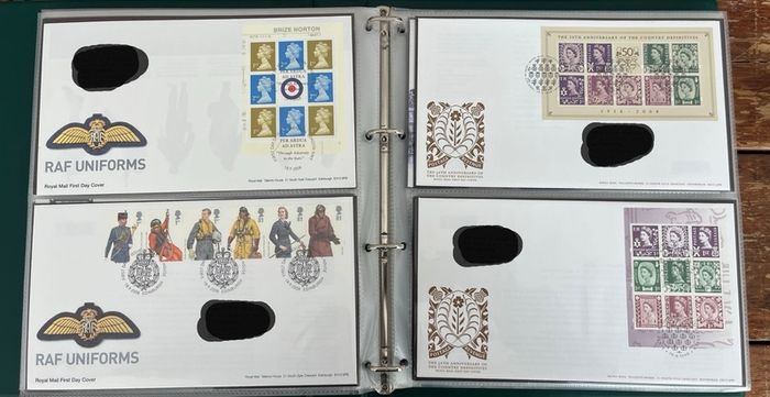 Collection of  78 UK First Day Cover stamps 2007 to 2009 in album