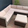 Large L Shaped Outdoor Couch with Table/Footstool Image 3