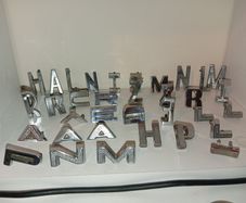 Large Collection Of Vintage Car/Vehicle Logo Letters All Originals All Metal