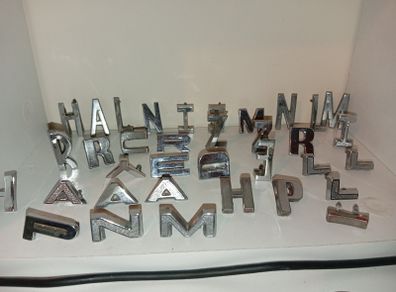 Large Collection Of Vintage Car/Vehicle Logo Letters All Originals All Metal