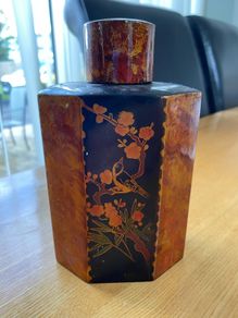 Paper Mache Bottle/ Tea caddy
