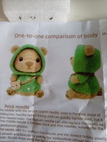 Needle Felting kit "bear in hoodie"
