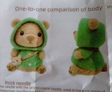 Needle Felting kit "bear in hoodie"