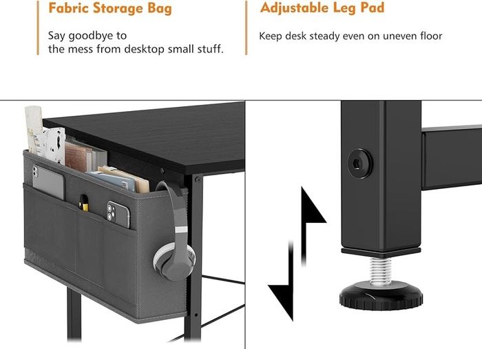 FREE EXPRESS SHIPPING L Shaped Desk 100CM Computer Desk Study Office Desk Gaming Desk Writing Table With Bookshelf Reversible Corner Desk For Home Office Studio Workstation
