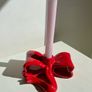 Klevering red bow candle holder sculptural ceramic ribbon design Brand New Image 4