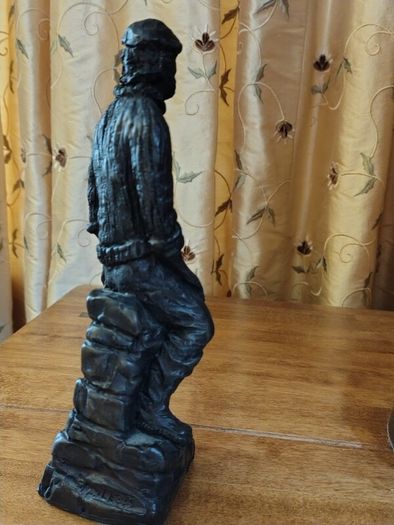 John Letts Fisherman Bronze Resin Sculpture