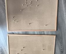 Pair of Wooden Framed Cork Notice Boards / Pin Boards