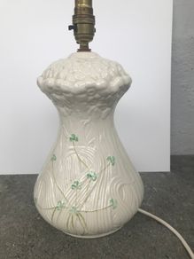 Beleek basket weave & Shamrocks lamp base