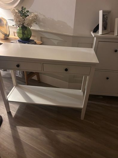 white console table