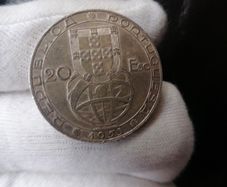 1953 Portugal Silver 20 Escudos Coin