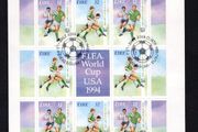 1994 Ireland FIFA Football World Cup Soccer/ Football USA '94 Commemorative Stamp Sheetlet First Day Cover (FDC) with Dublin pictorial cancel.