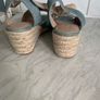 New, with tags Denim Wedge Sandals, Size 4 Image 3