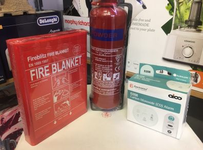 Fire Extinguisher Fire Blanket and Carbon monoxide Detector Set
