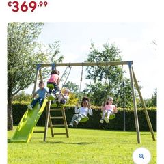wooden swing slide
