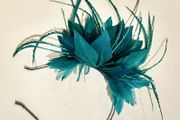Fascinator Feather Trimmed - Emerald Green