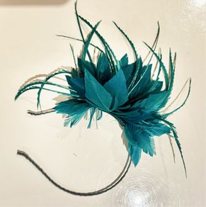 Fascinator Feather Trimmed - Emerald Green