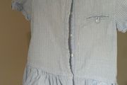 Zara blue and white stripe dress with peplum and pockets age 3-4