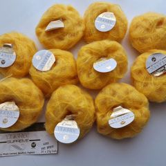 Sunny yellow mohair yarn