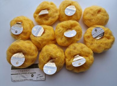 Sunny yellow mohair yarn