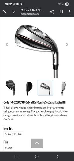 Ladies Golf T Rail Graphite Combo set RH