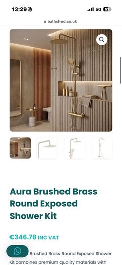 Brushed brass shower kit