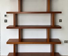 Large Cherry Wood Shelving / Display Unit