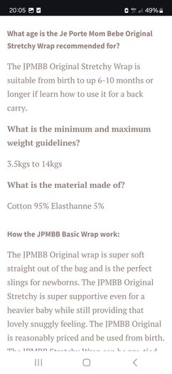 je porte mon bebe fabric wrap