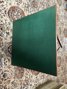 Hand restored antique folding card table with green baize