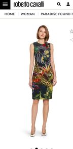 Roberto Cavalli Multicolor Paradise Found Print Shift Dress UK 12
