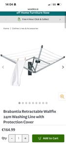 Brabantia Wallfix Wall Mounted Dryer 24m BNIB