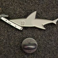 Hammerhead shark ,  pin back badge.