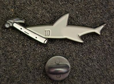 Hammerhead shark ,  pin back badge.