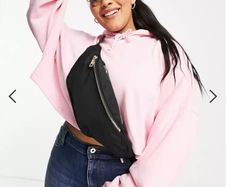 ASOS DESIGN Curve fanny pack  black/golden zip Postage included